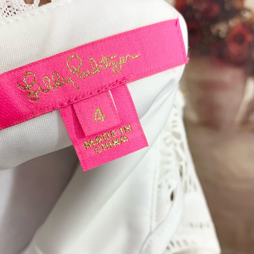 NEW Lilly Pulitzer Lace White Nolea Peplum Dress - Picture 11 of 11
